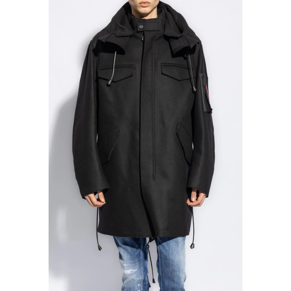 Dsquared2 Wollen jas Black Heren