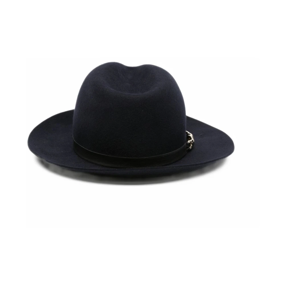 Emporio Armani , Accessories, Female, Blue, 56 Cm, Knot-Detail Fedora Hat