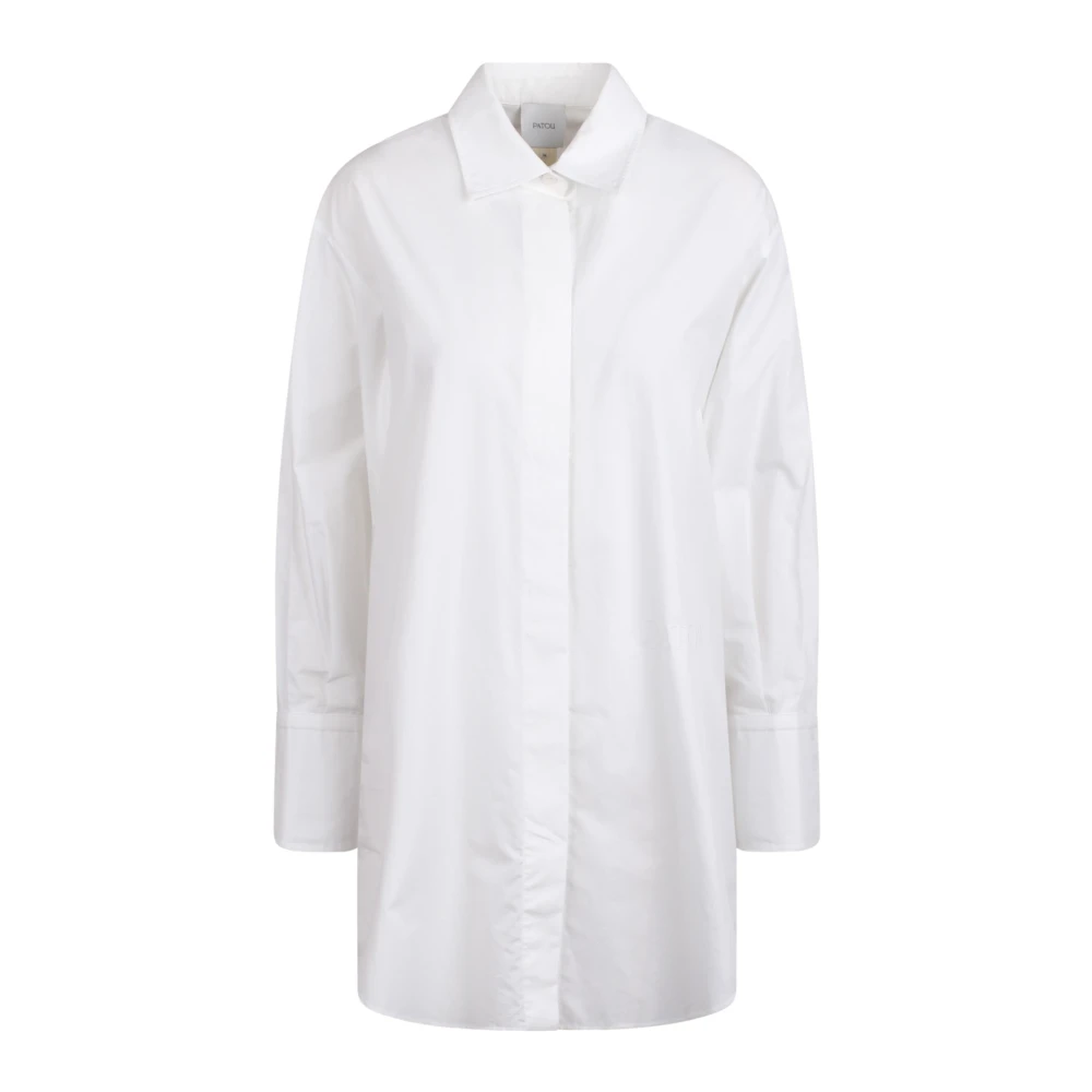 Patou Iconische overhemdjurk met logoprint White Dames