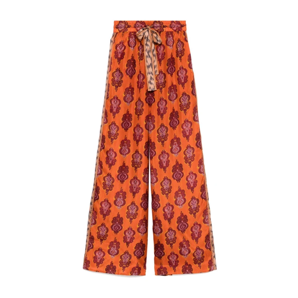 Zimmermann Ikat Print Wide Leg Byxor Orange, Dam