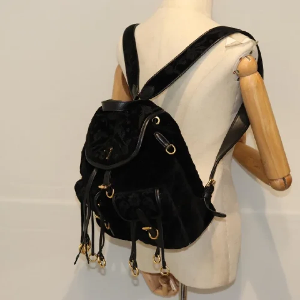 Prada Vintage Pre-owned Fabric backpacks Black Dames