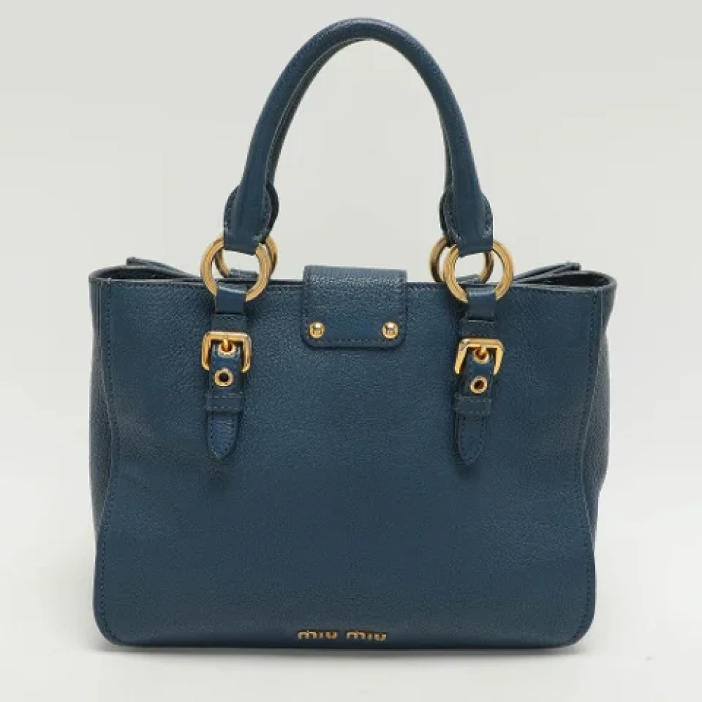 Miu Pre-owned Leather totes Blue Dames