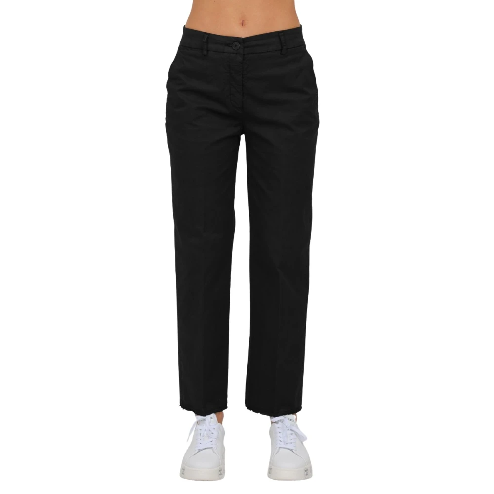 Via Masini 80 Stretch gabardine broek Black Dames