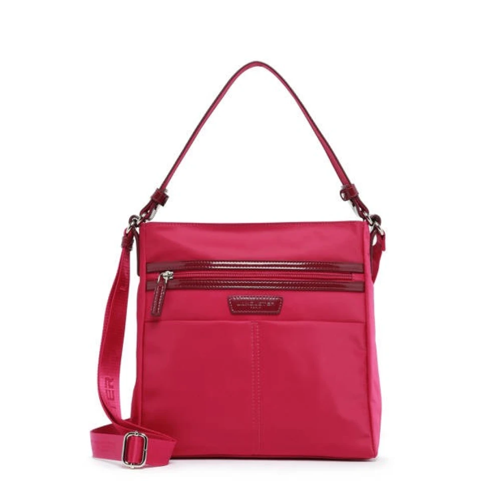 Lancaster Basic Verni Dragkedja Crossbody Väska Pink, Dam