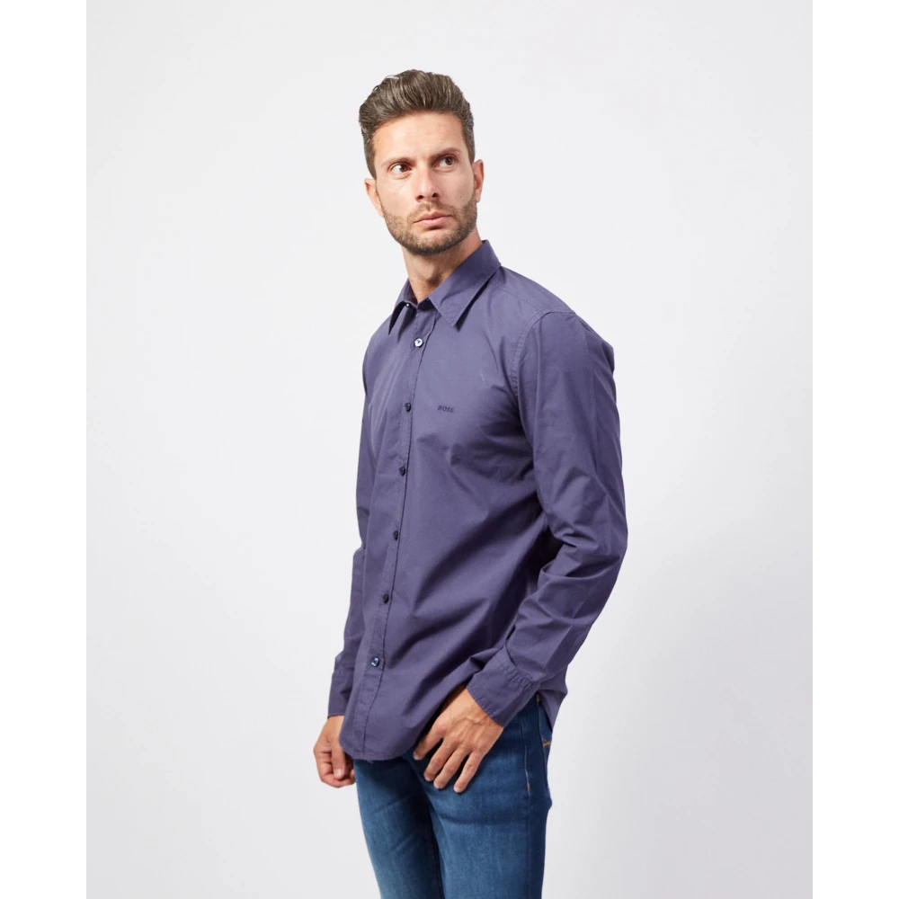 Boss Blauw Regular Fit Overhemd Blue Heren