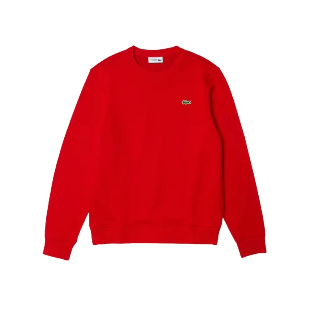 Lacoste Katoenen blend fleece sweatshirt Red Heren