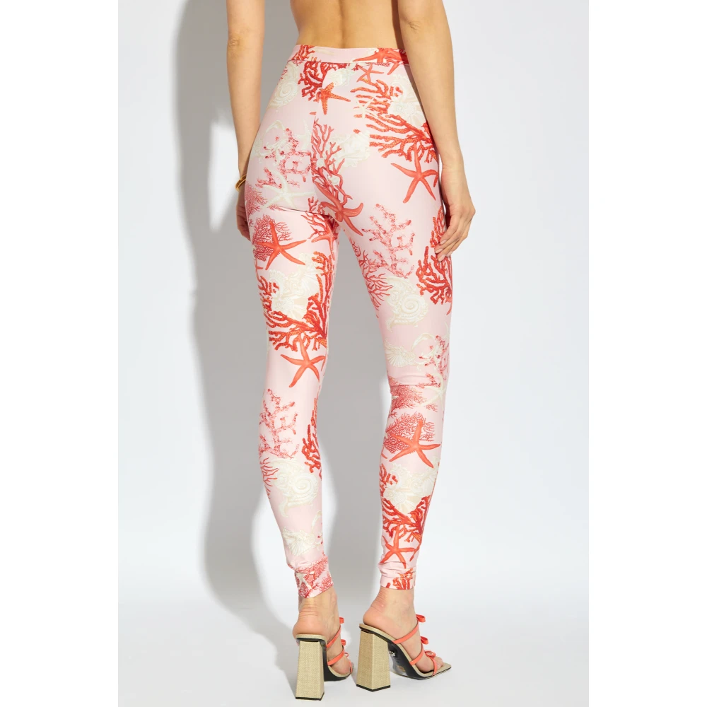Versace Leggings met Barocco Sea print Multicolor Dames