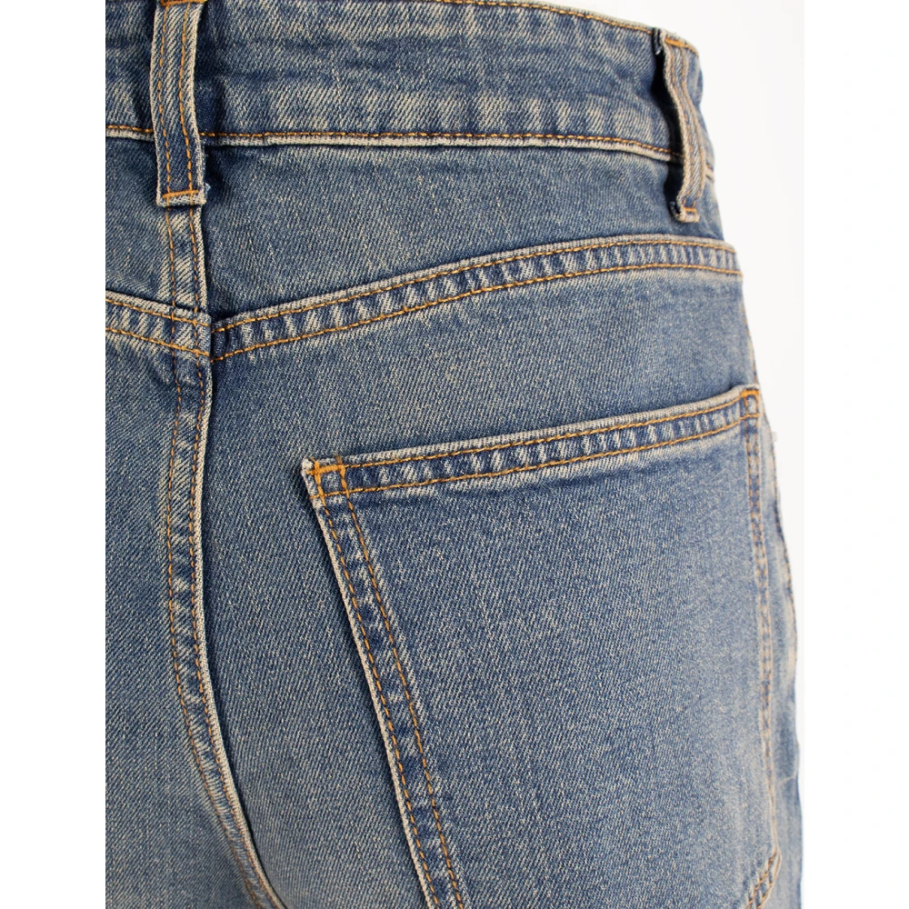 Fabiana Filippi Vintage Wash High-Waisted Straight Jeans Blue Dames