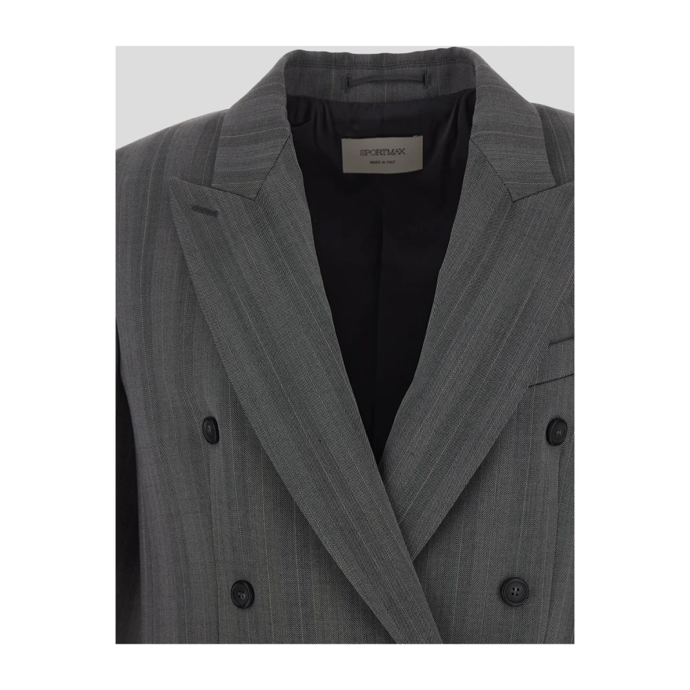 SPORTMAX Merlot Wollen Jas Gray Dames