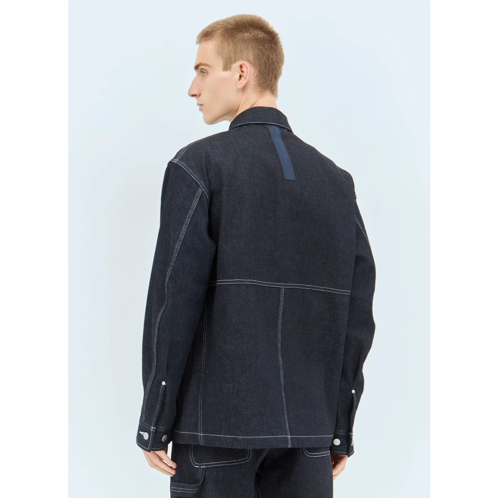Junya Watanabe Klassieke Denimjas met Topstitching Blue Heren