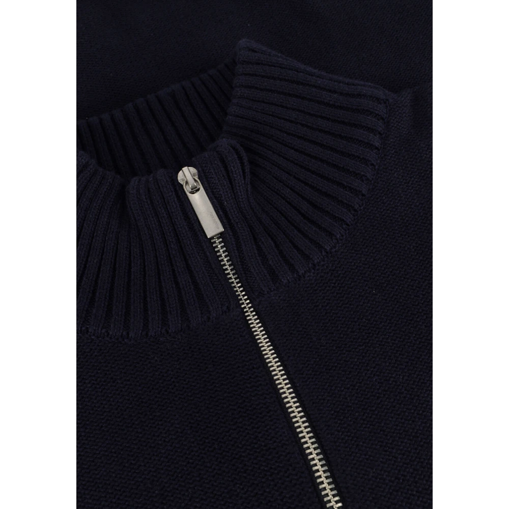 Selected Homme Navy Gebreide Half-Zip Trui Blue Heren
