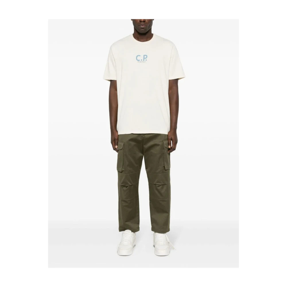 C.P. Company Logo Print T-Shirt Beige Heren