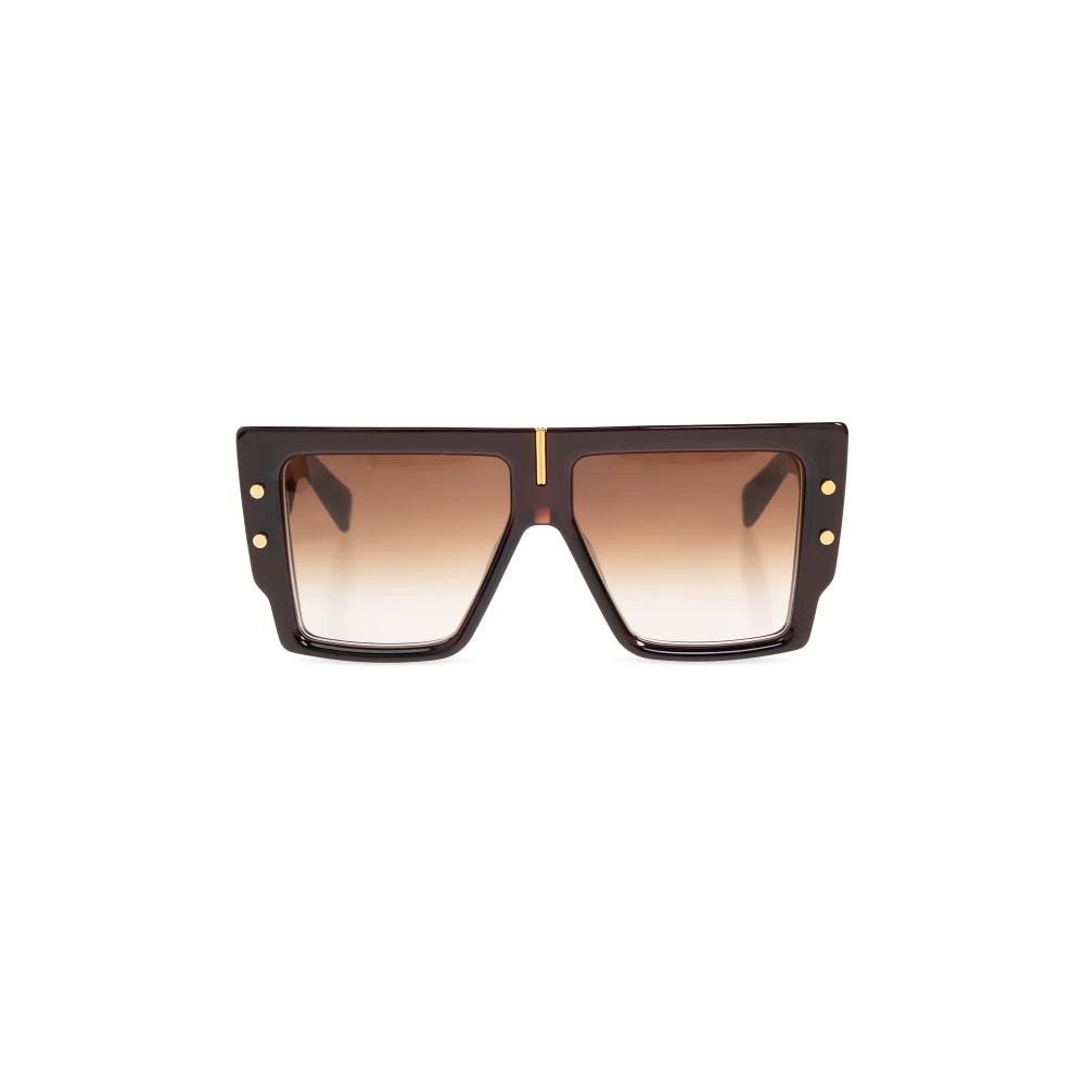 Balmain Unisex Marrone Occhiali Da Sole Con Montatura Quadrata