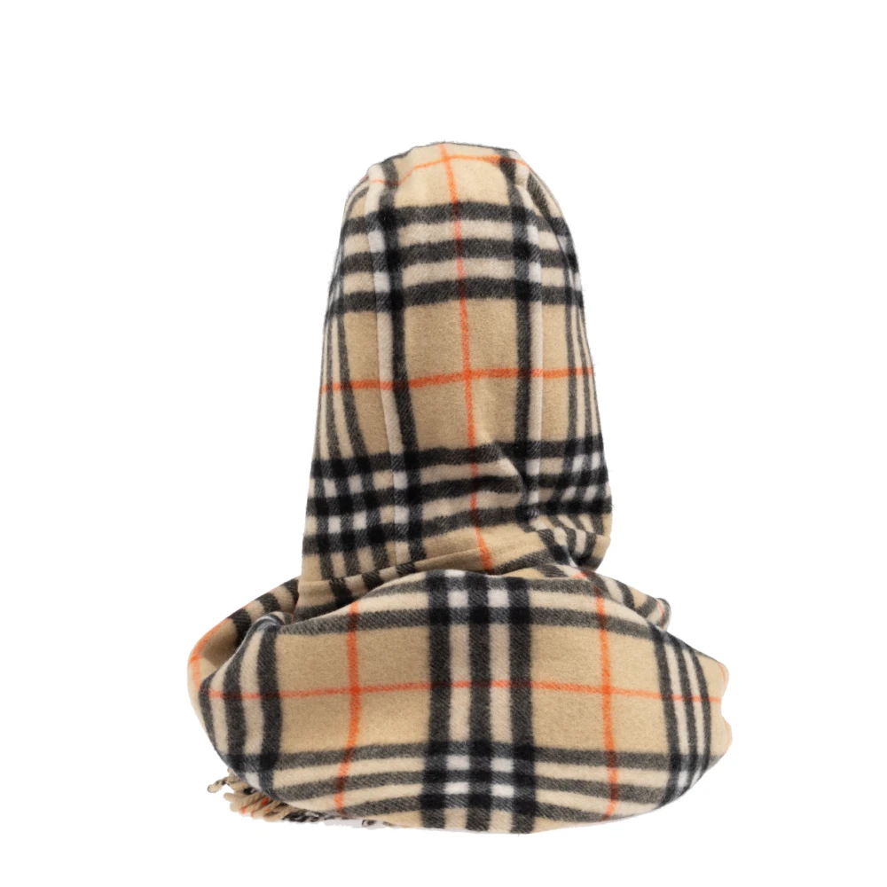 Burberry Kasjmier capuchon met sjaal Beige Unisex