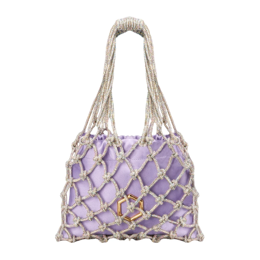 Hibourama Carrie Crystal Mesh Mini Tas Purple Dames