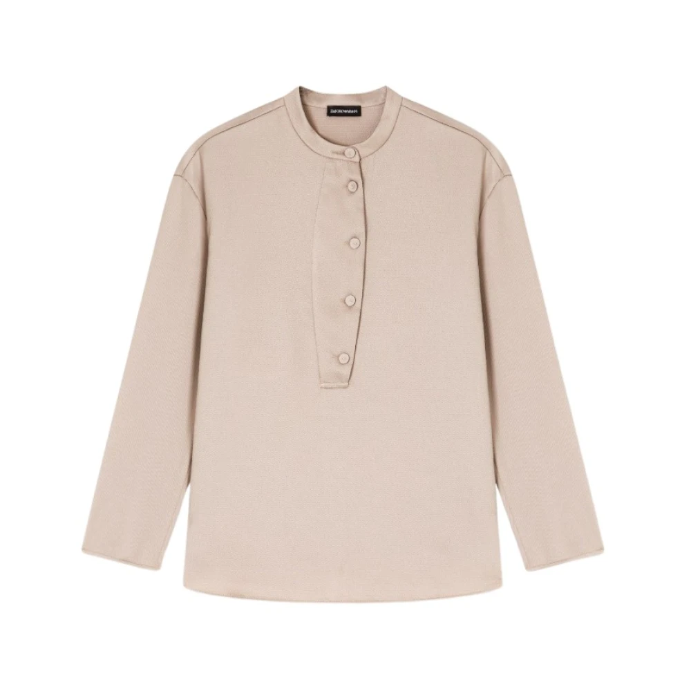 Emporio Armani Women's Beige Crepe Twill Shirt - Blouses - Xl - Blouses & Shirts