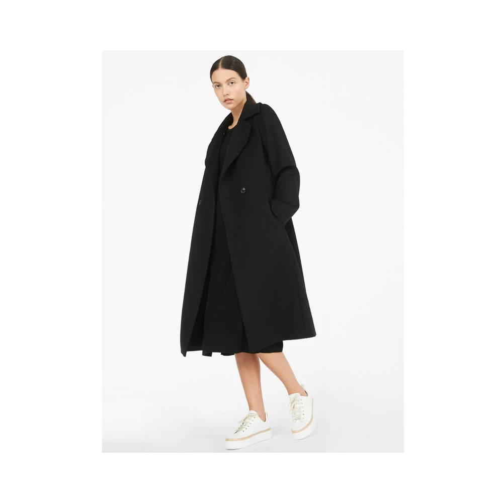 Max Mara Wollen Omslagjas Black Dames