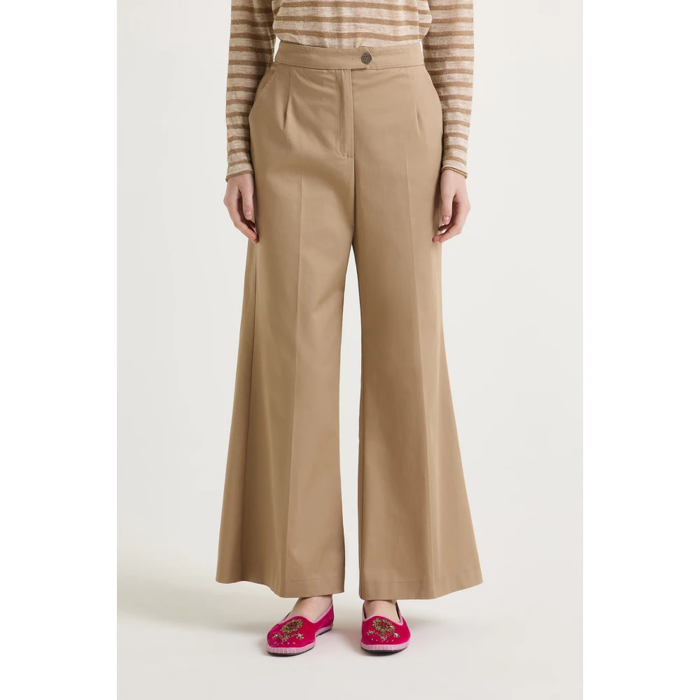 Maliparmi Sartorial Gabardine Broek Brown Dames