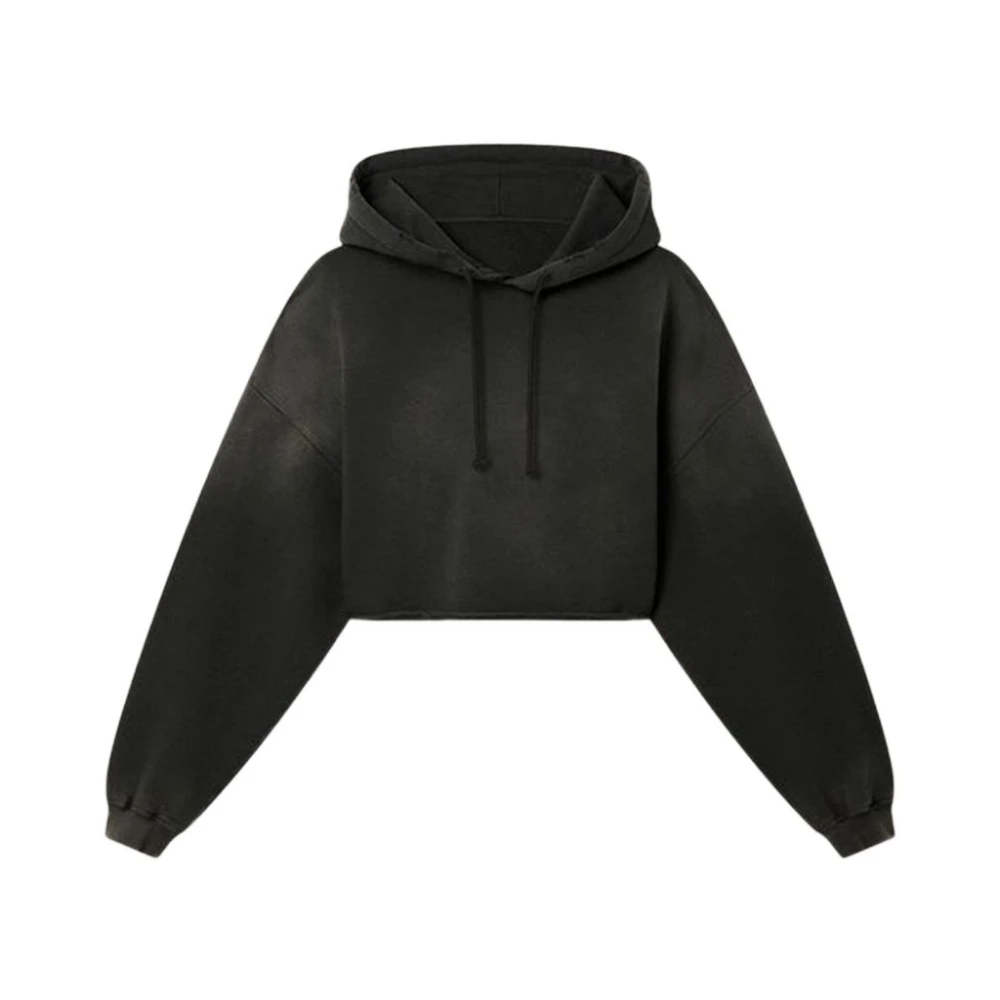 Golden Goose Women's Black/Golden Star Cropped Hooded Sweatshirt