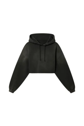Star Cropped Hooded Sweatshirt