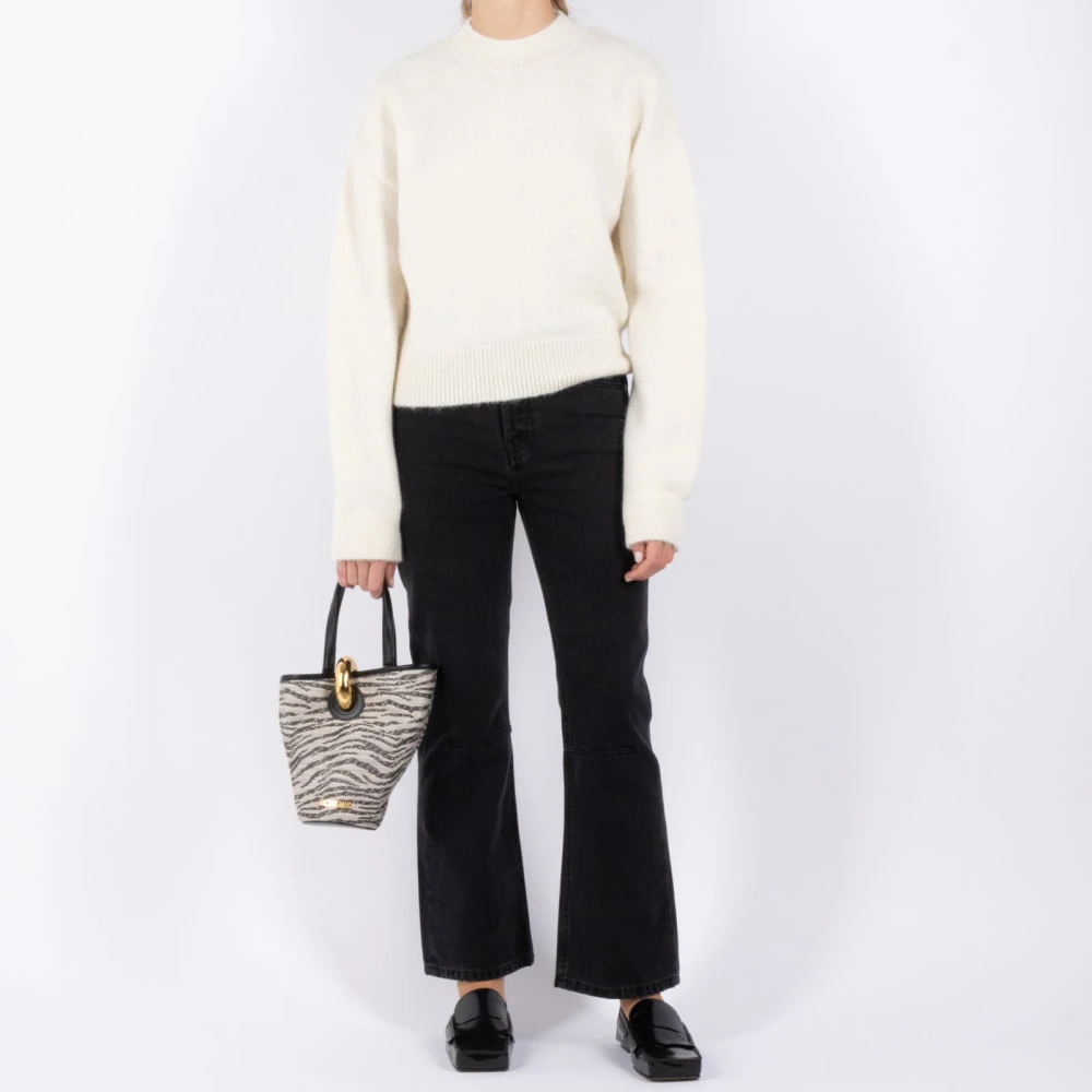 Jacquemus Ivoor Gebreide Trui Alpaca Wolmix White Dames