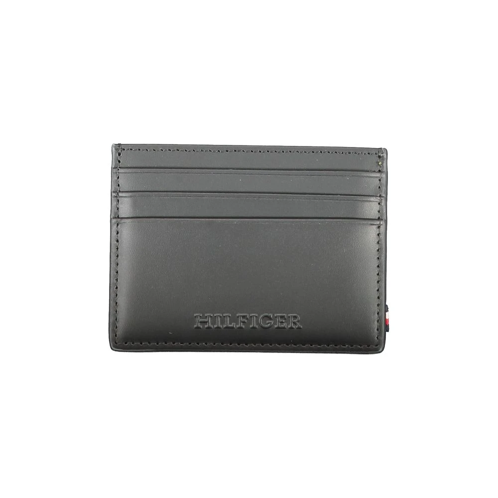Tommy Hilfiger , Wallets & Cardholders, Male, Black, One Size, Black Leather Wallet With Card Holder