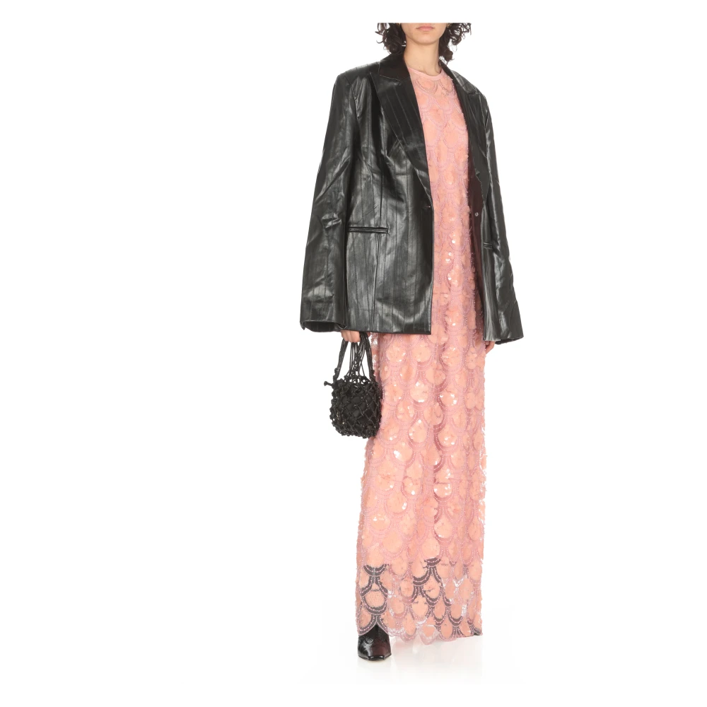 Rotate Birger Christensen Roze Paillet Mouwloze Jurk Pink Dames
