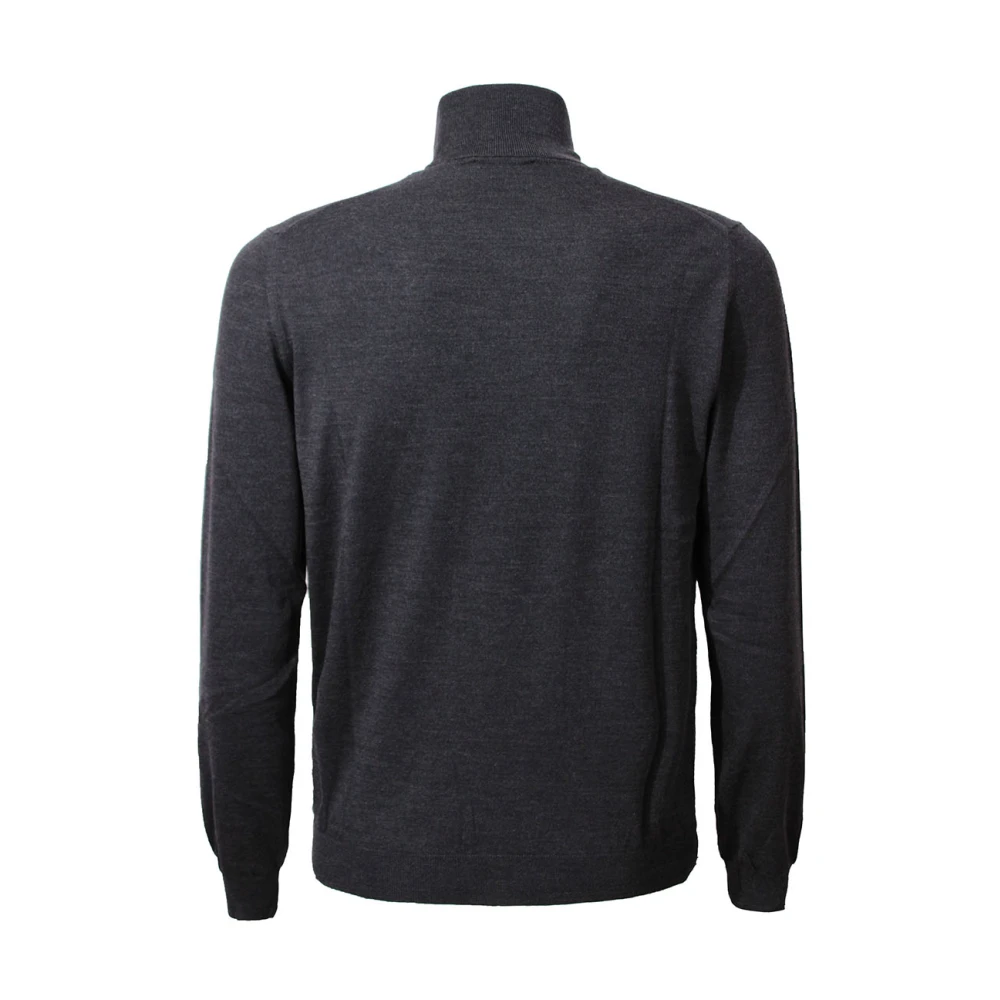 Zanone Flexwool Coltrui Trui Antraciet Slim Fit Gray Heren