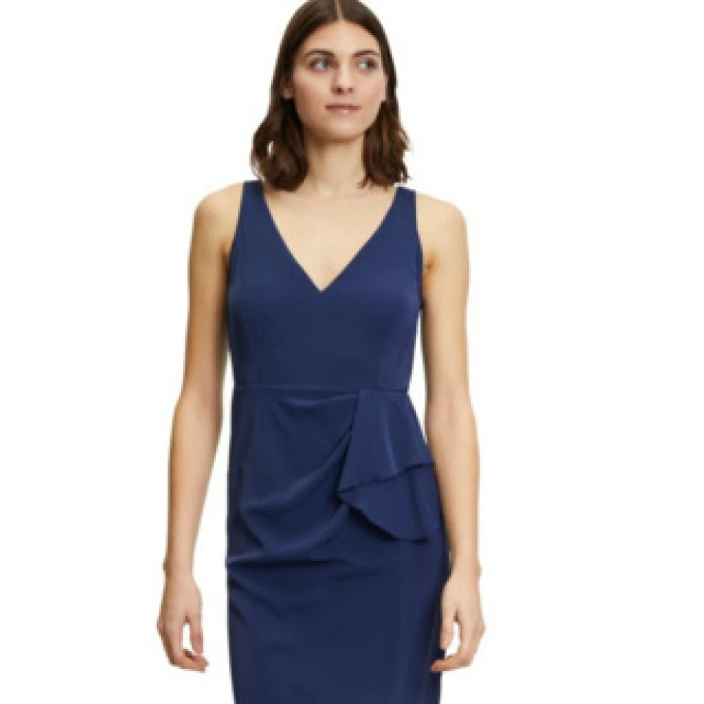 Vera Mont Blauwe Festival Mouwloze Maxi Jurk Blue Dames