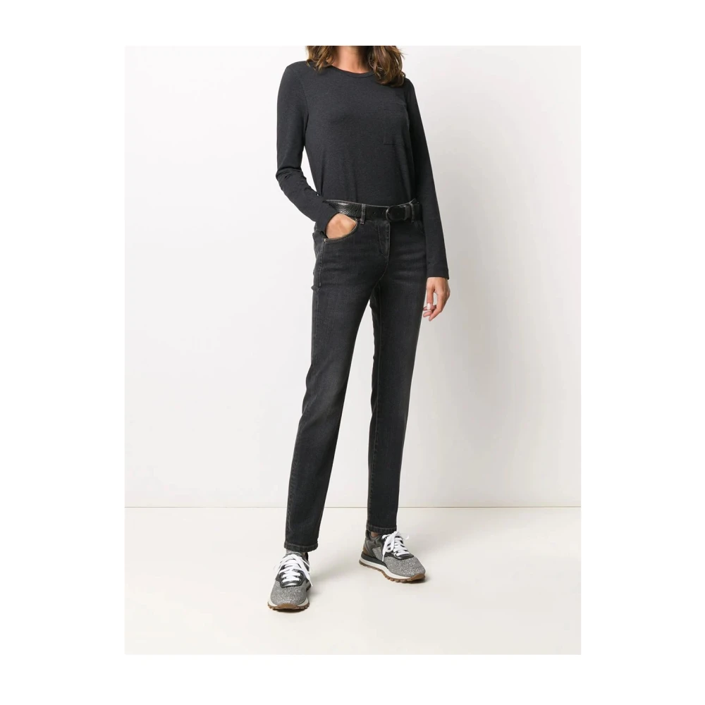 BRUNELLO CUCINELLI Stijlvolle Gebreide Kleding in Antraciet Black Dames