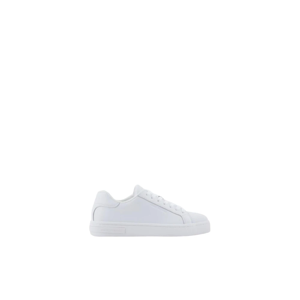 Armani Exchange Women's White Sneakers, 5 Uk, Lace-Up Trainers