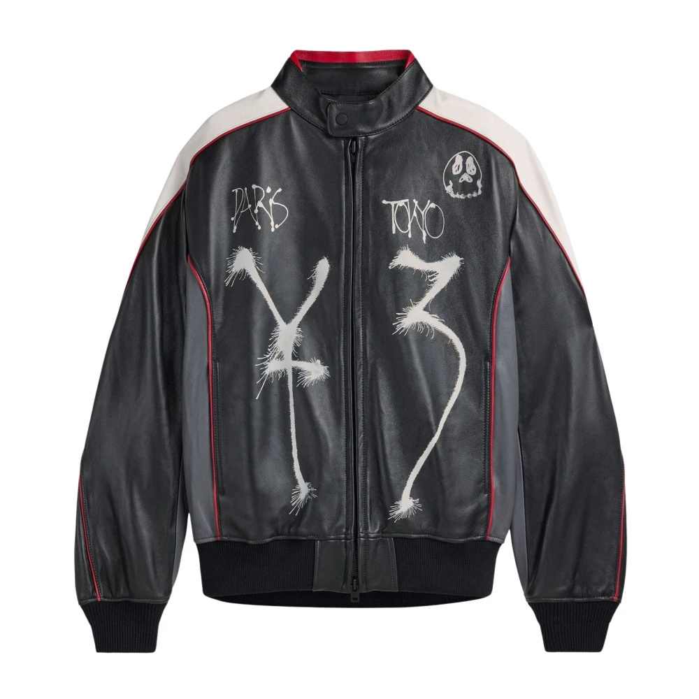 Y-3 X Chito Gfx Leather Jacket - Man Jackets Black S - Immagine 3