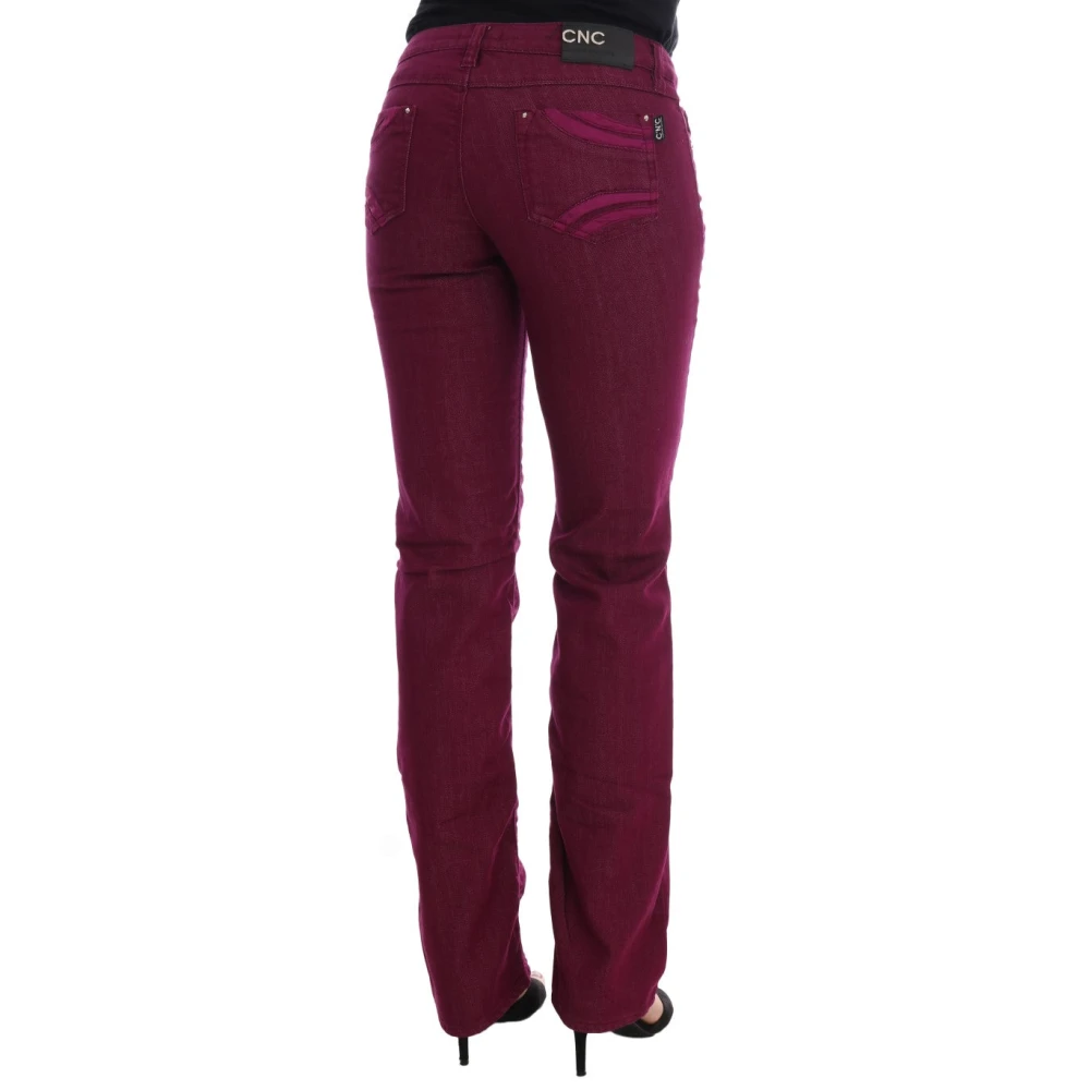 Costume National Rode Straight Fit Luxe Jeans Red Dames