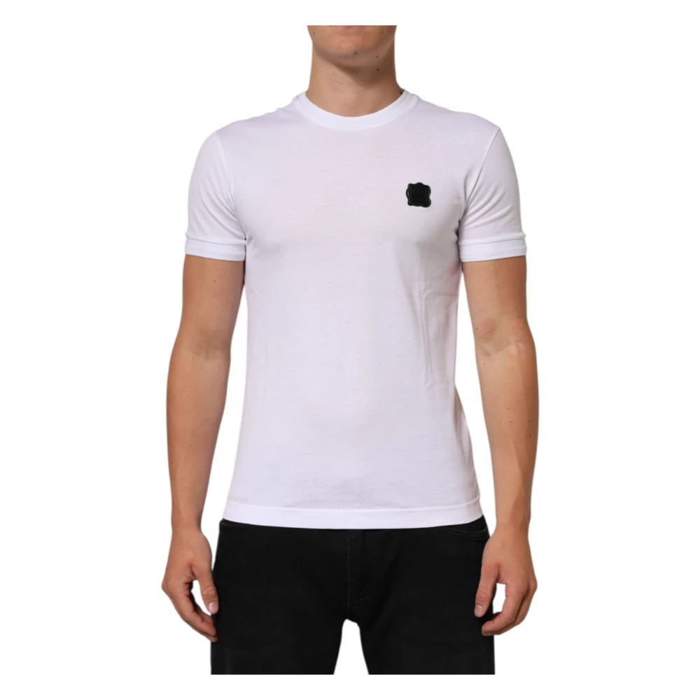 Dolce & Gabbana Men's White T-Shirts, 4XL, Short Sleeve Crew Neck T-Shirt