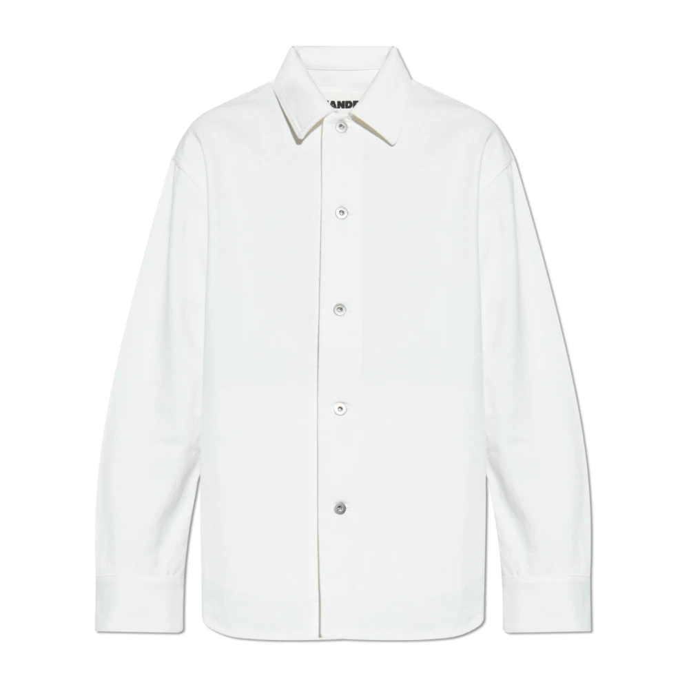 Jil Sander Men's White Light Jackets,, Denim Jacket Small