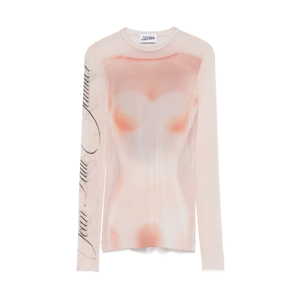 Jean Paul Gaultier Blush Pink Crew Neck Sweater Multicolor Dames