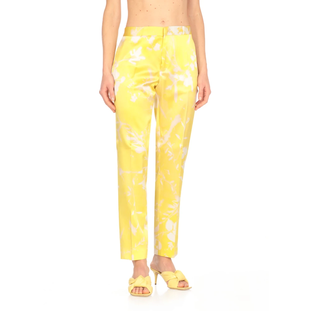 Fabiana Filippi Gele satijnen broek met contrasterende details Yellow Dames
