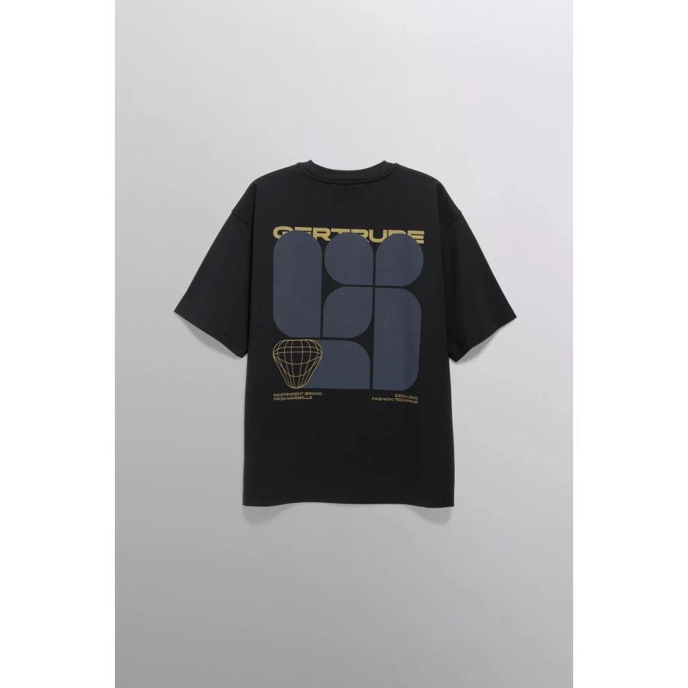 Gertrude Zwart oversized T-shirt met korte mouwen Black Heren