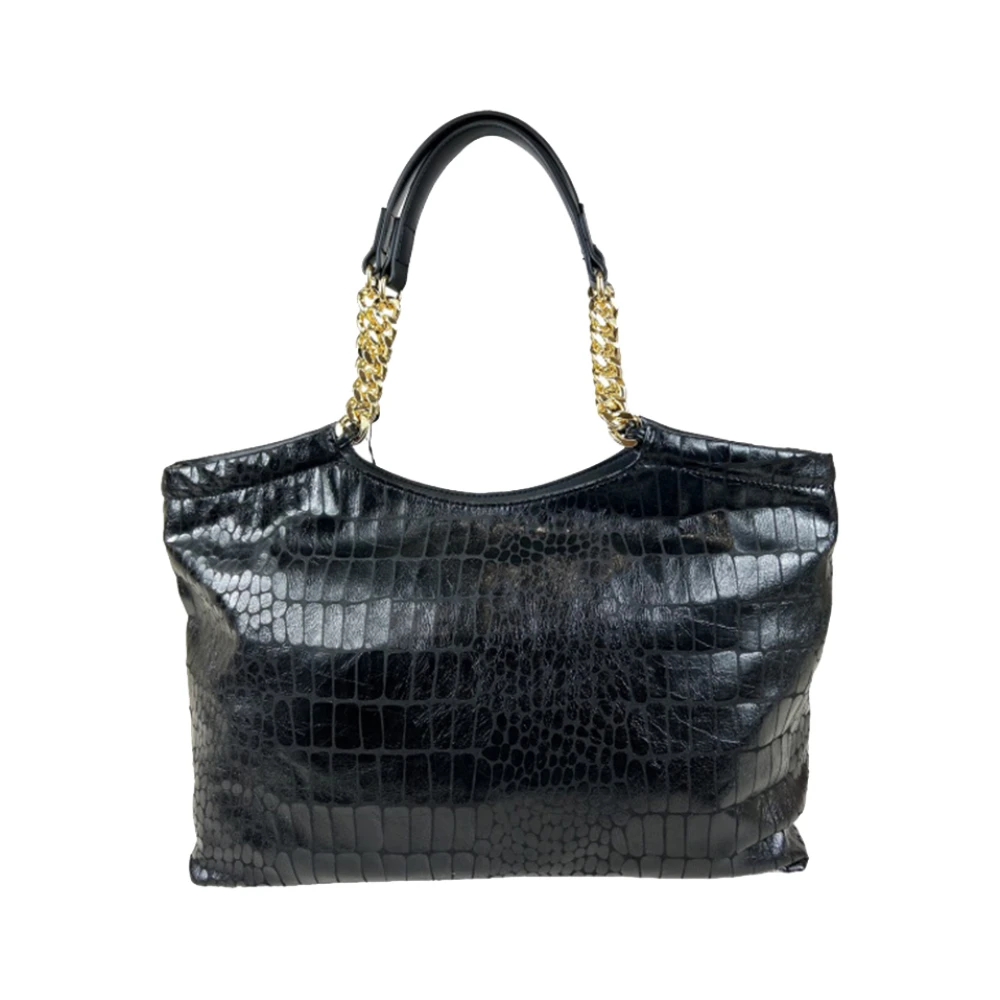 Moschino Zwarte Shopper Tas Stijlvol Glamour Black Dames