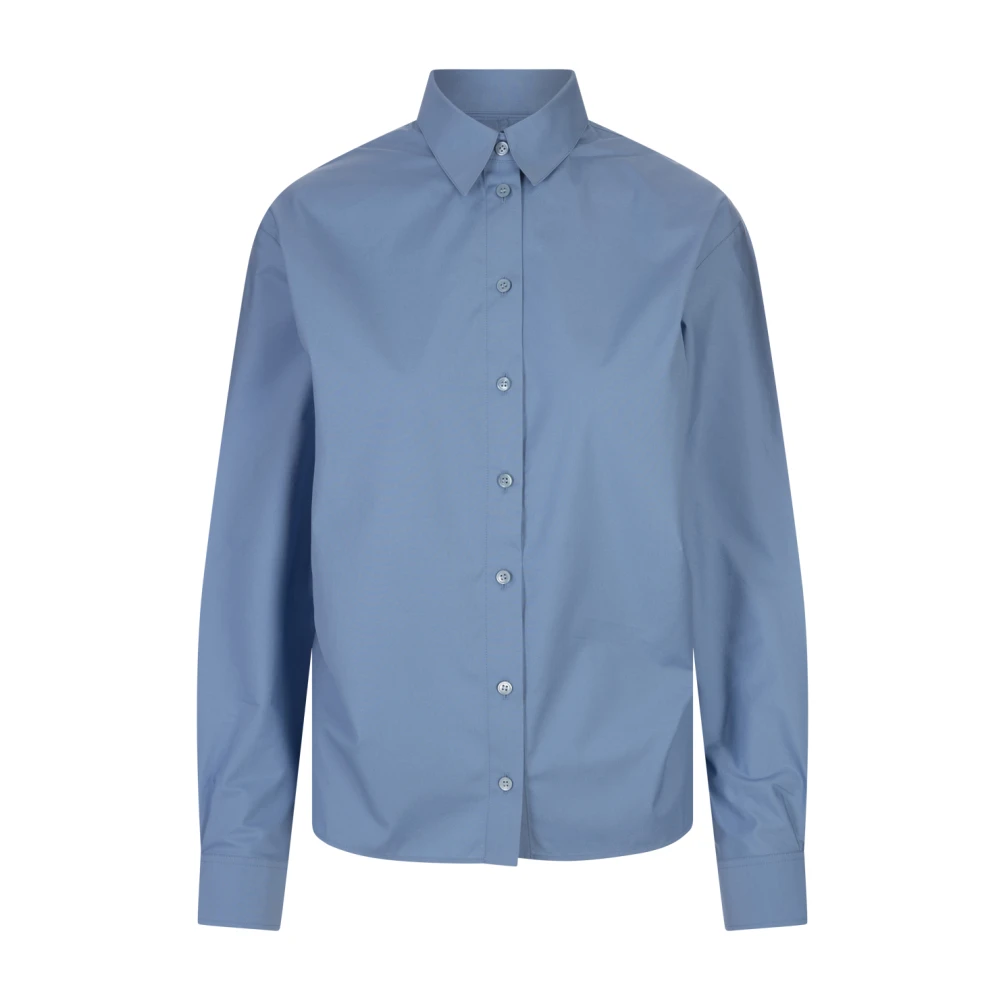 Marni Blauw Katoenen Poplin Overhemd Regular Fit Blue Dames