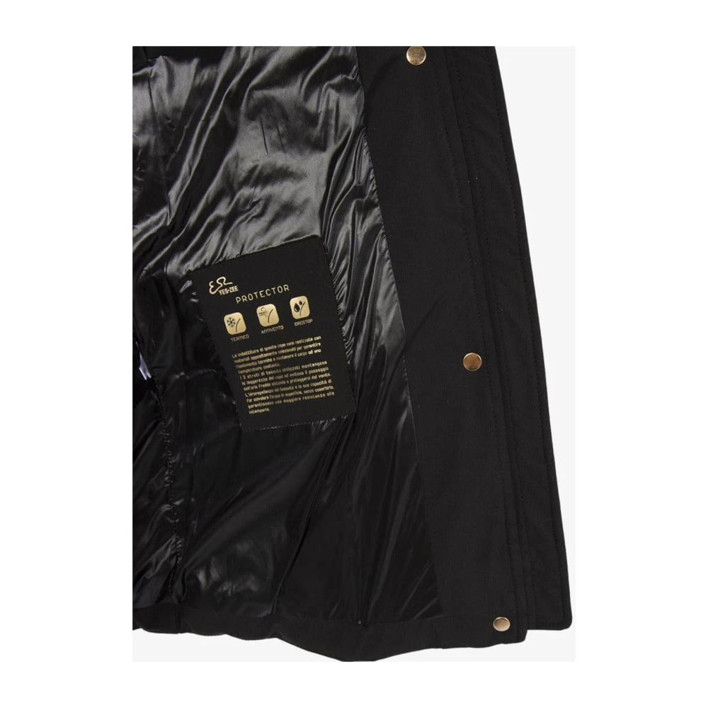 YES ZEE Gewatteerde Hoodie Jas voor Dames in Zwart Black Dames