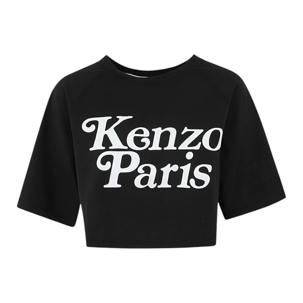 Kenzo Bomull Crop T-shirt Black, Dam