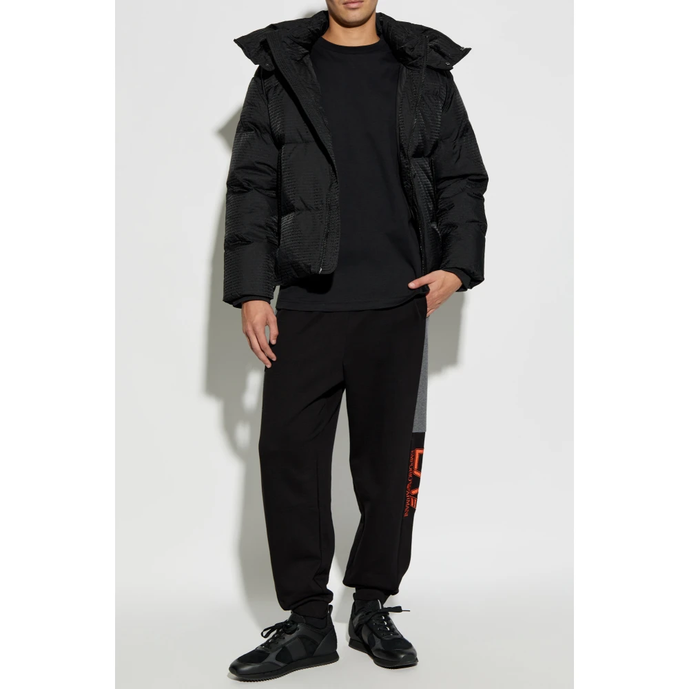 Emporio Armani EA7 Sweatpants met geborduurd logo Black Heren
