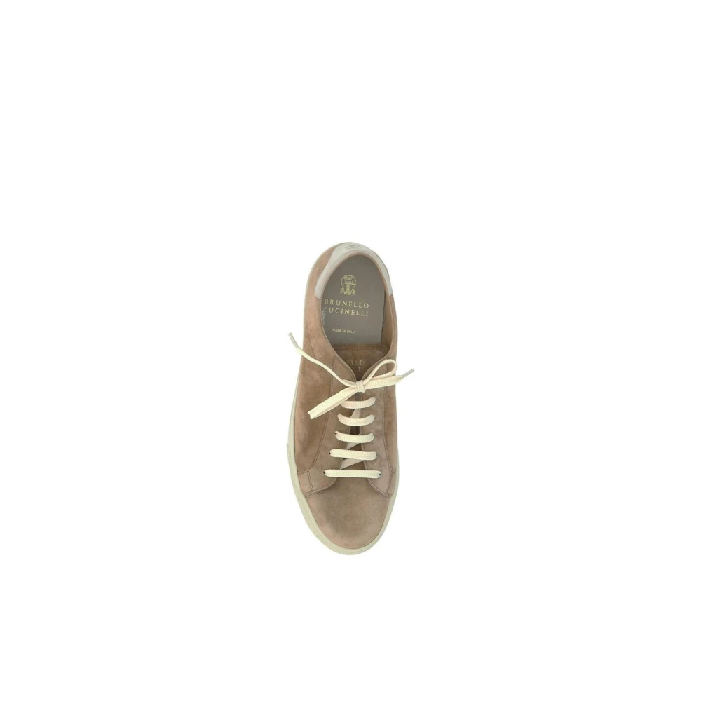 BRUNELLO CUCINELLI Beige Suede LowTop Sneakers Beige Heren