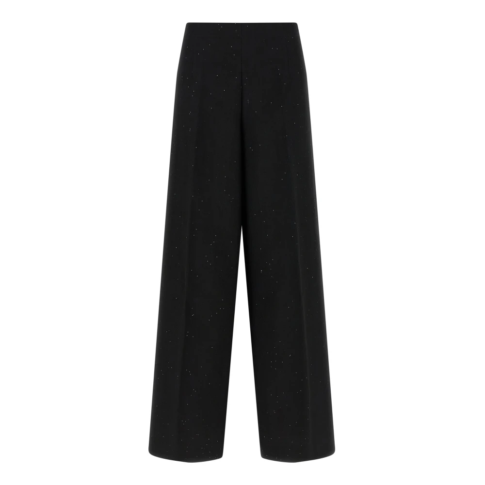 Herno Vrouw Zwart Broeken Dames, Xs, Linnen, Micro Sequin Broeken