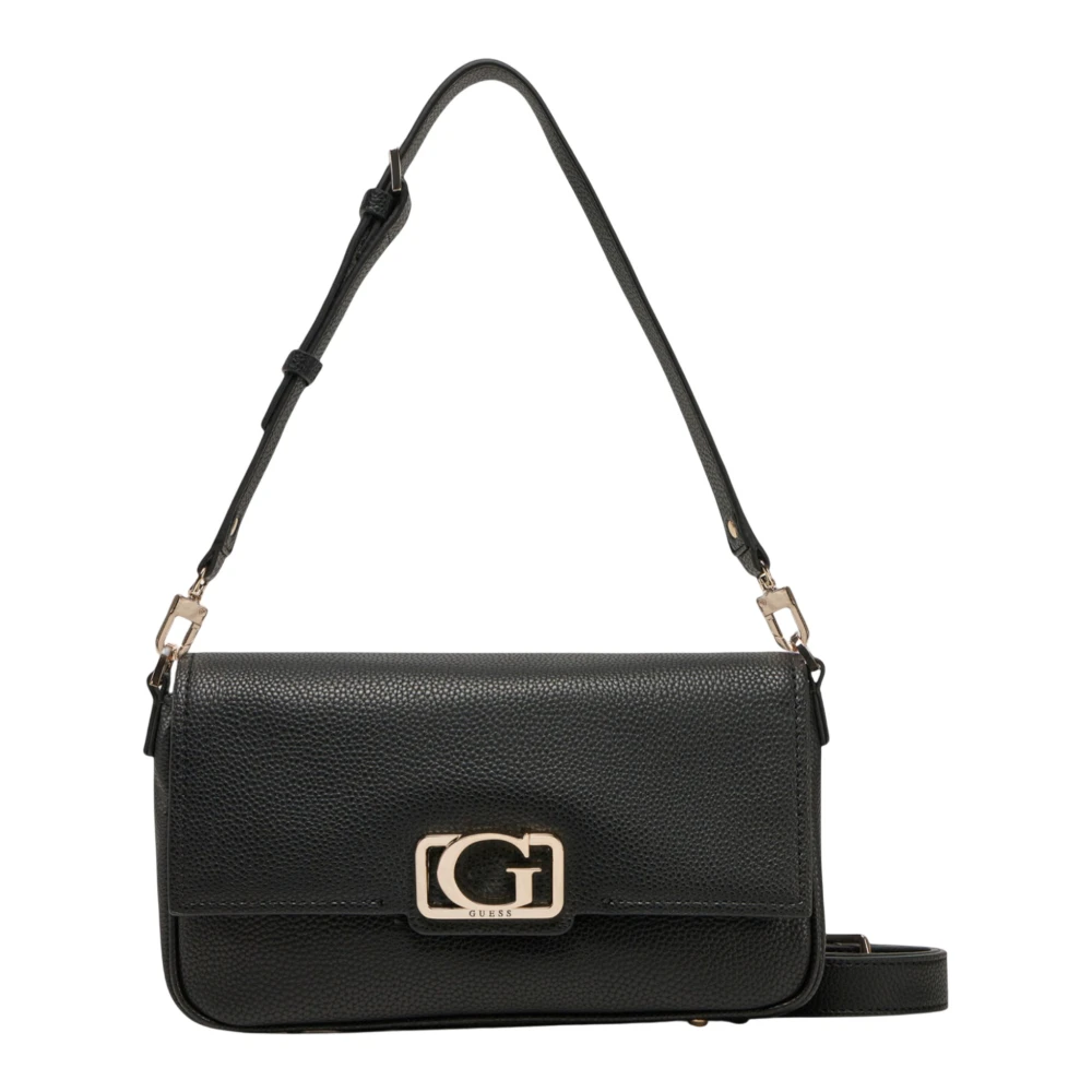 Guess Donna Nero - Circe Flap Shoulder Bag - Bags - One Size