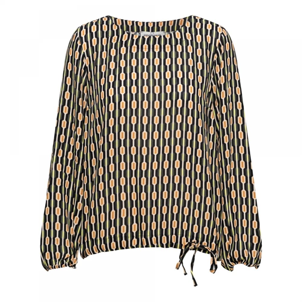 &Co Woman Alexandra Retro AN-Army Blousetop Multicolor Dames