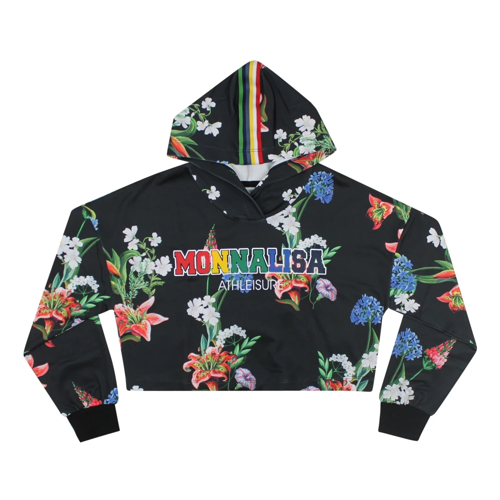 Monnalisa Girls Black Cropped Sweatshirt - Kids Sweatshirts - 10 Y - Kids
