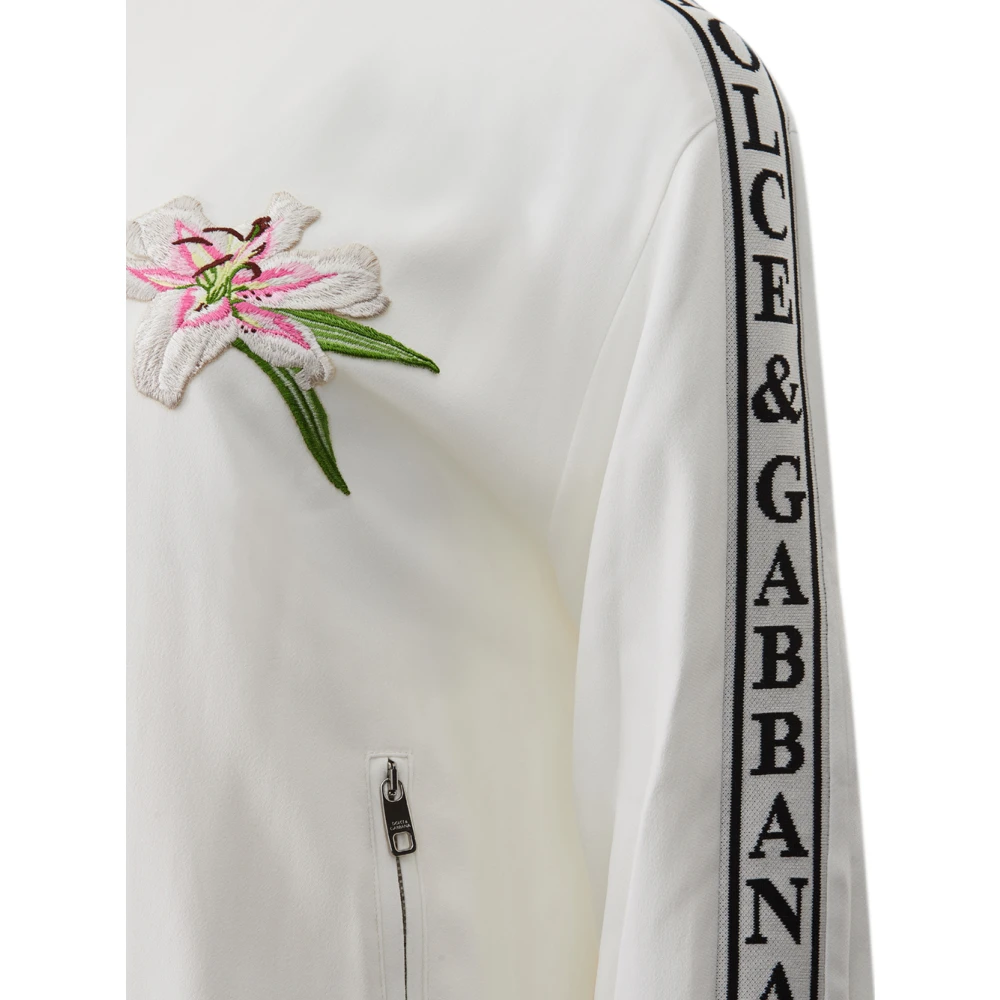 Dolce & Gabbana Geborduurde Rits Sweater White Dames