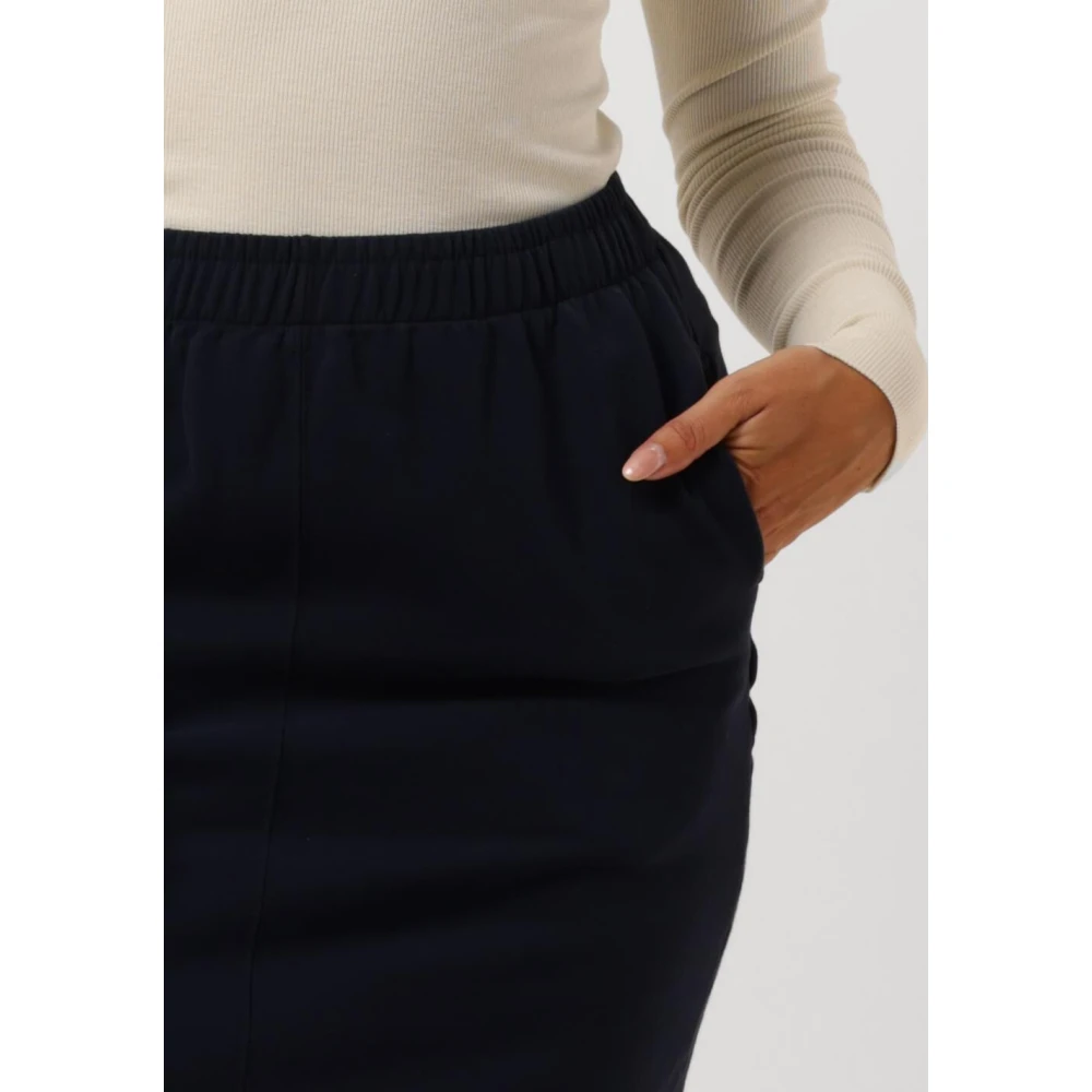Penn&Ink N.Y Navy Blue Midi Skirt 503 Blue Dames